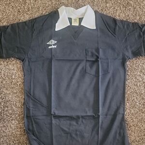 Umbro 1980's Vintage Black and White Referee Jersey
